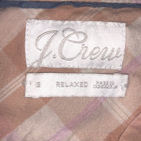JCrew Flannel Shirt Womens 2 Peach Friday Plaid Relaxed-Fit Featherweight Cotton - Picture 5 of 9